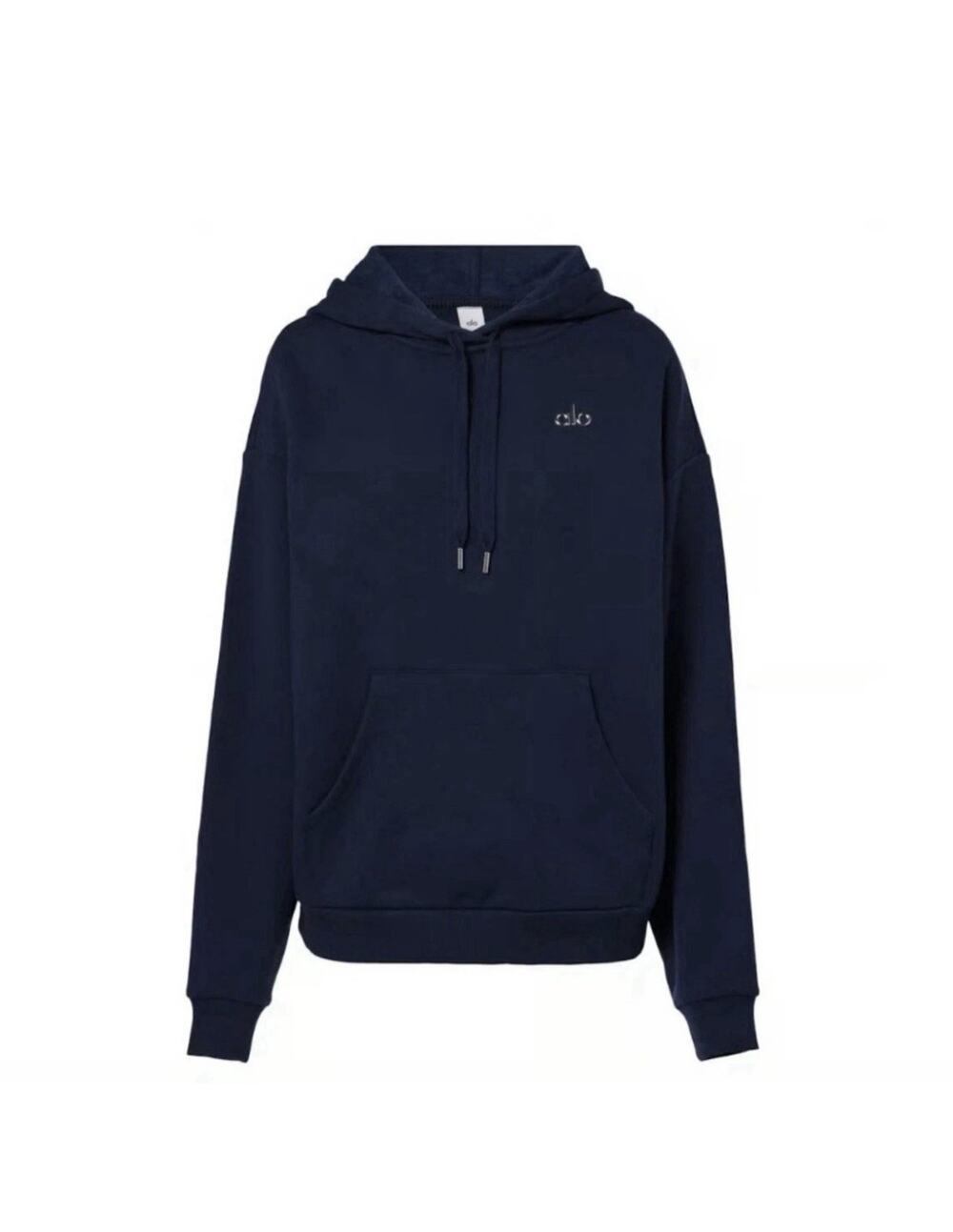 Alo Yoga Accolade Hoodie Navy Blue Size Medium Pullover Sweatshirt